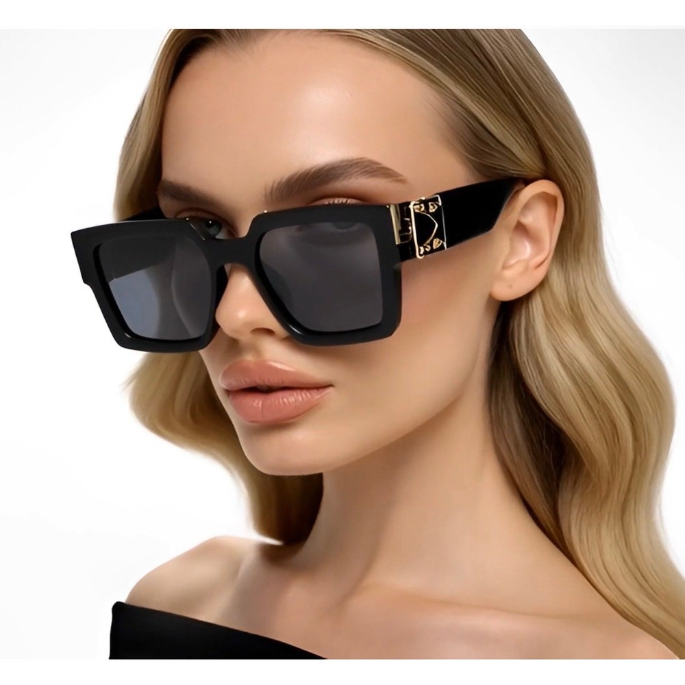 Women Sunglasses Fashion Retro Black Frame Square Thick Frame Lentes Gafas 2026‎